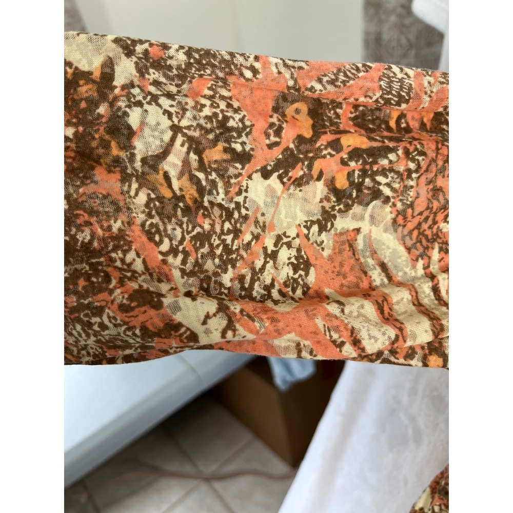 Westbound Woman Cardigan Women 2X Brown Orange Excellent Abstract Burnout Print - Picture 8 of 12
